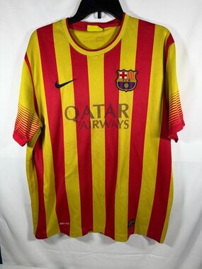 Nike Adult Men’s Soccer Jersey in Red & Yellow Stripes